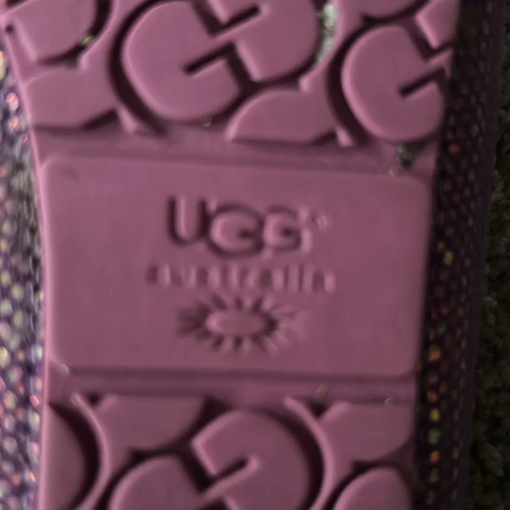 Purple UGGS Faux-Snakeskin Fuzzy Lined Moccasin Slippers